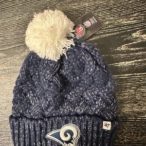 NFL Blue Knit Beanie with Pom